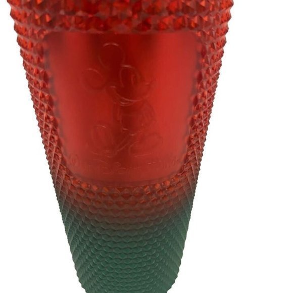 Disney World Starbucks 2022 Christmas Green Red Ombre Studded Tumbler NEW - Picture 3 of 6